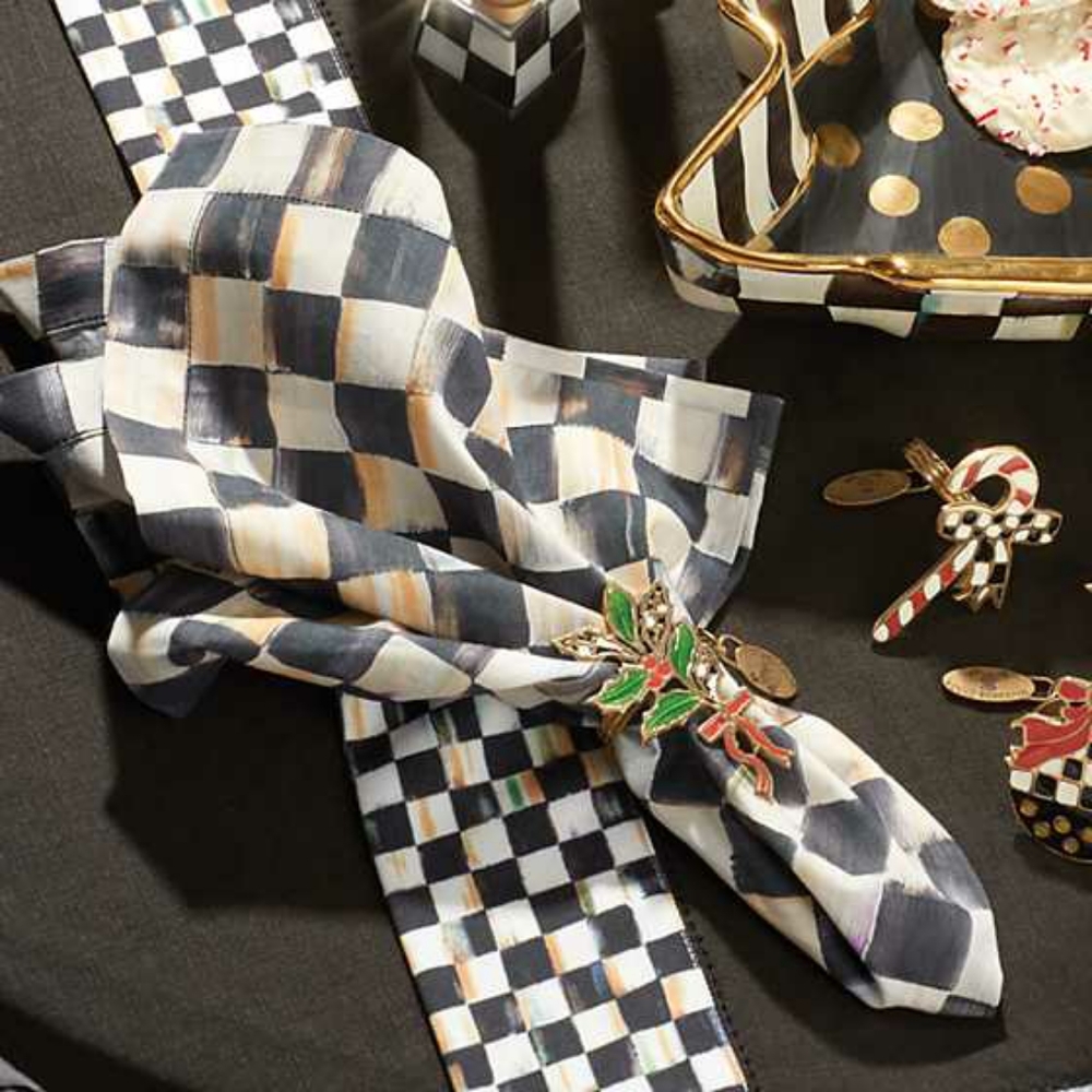 Mackenzie-childs Courtly Check Cotton Napkin 20× 20'